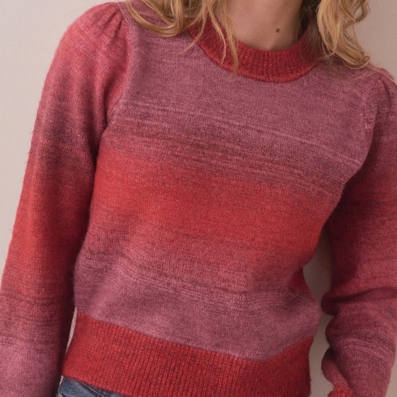 Marine Layer Sweaters - Marine Layer Ayla Ombré Stripe Puff Sleeve Sweater
